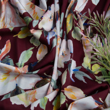 Тканина полум'яна атлас шовк шантрії бордо