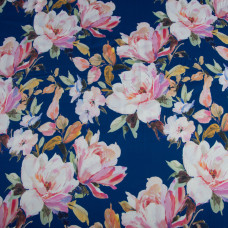 Ткань плательная атлас шелк шантрія синя