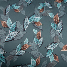 Ткань плательная атлас шелк осінь сіро/зелен