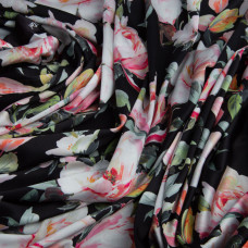 Ткань плательная атлас шелк шантрія чорна