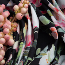 Ткань плательная атлас шелк шантрія чорна