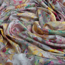 Ткань атлас шелк сатин Armani Arti квіти жовті