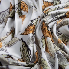 Ткань плательная атлас шелк осінь руда