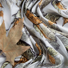 Ткань плательная атлас шелк осінь руда