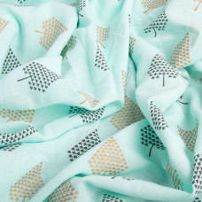 Тканина костюмна під льон із напиленням дерева бірюза