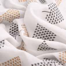 Тканина костюмна під льон із напиленням дерева молоко