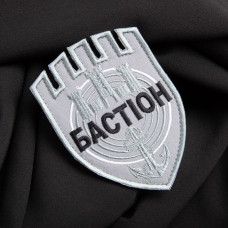 Шеврон на липучці Бастіон 9х12 см вишитий патч нашивка сірий