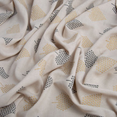 Тканина костюмна під льон із напиленням дерева беж