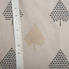 Тканина костюмна під льон із напиленням дерева беж