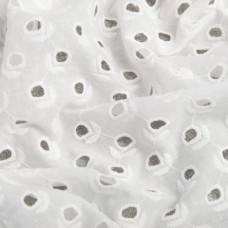 Тканина плательна бавовна батист прошва Аделіна молоко