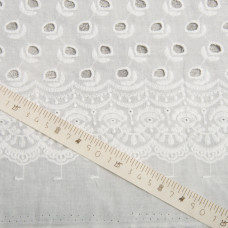 Тканина плательна бавовна батист прошва Аделіна молоко