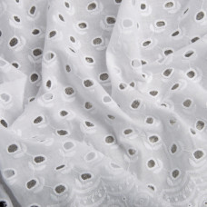 Ткань плательная хлопок батист прошва Аделіна білий