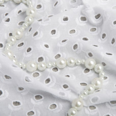 Ткань плательная хлопок батист прошва Аделіна білий