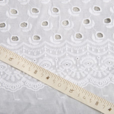 Ткань плательная хлопок батист прошва Аделіна білий