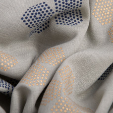 Тканина костюмна під льон із напиленням квітка полін