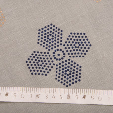 Тканина костюмна під льон із напиленням квітка полін