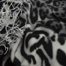 Тканина фліс зебра чорна/біла