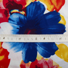 Ткань поплин стрейч гібіскус синій