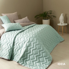 Покривало 220х240 см IDEIA стьобане двостороннє якісна стібка мікрофібра на ліжко, диван мята сіре