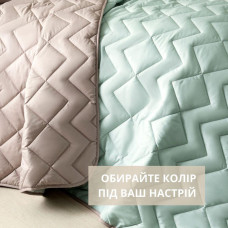 Покривало 220х240 см IDEIA стьобане двостороннє якісна стібка мікрофібра на ліжко, диван мята сіре