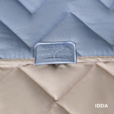 Покривало 240х260 см IDEIA стьобане двостороннє якісна стібка мікрофібра джинс беж на ліжко, диван