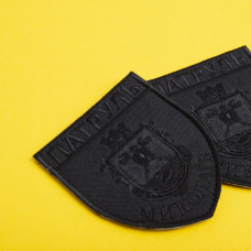 Шеврон на липучці Патруль Миколаїв 7,5х9 см вишитий патч нашивка чорний