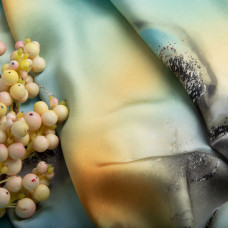 Тканина полум'яна атлас шовк стрейч бірюза