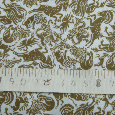 Ткань поплин хлопок міфічні звіри хакі