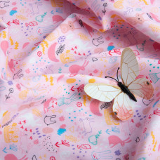 Ткань поплин хлопок заїнька рожевий