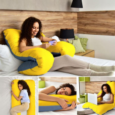 Подушка П-форми IDEIA 140х75х20 см U-shape для вагітних, реабілітації та щоденного комфорту, з наволочкою на блискавці