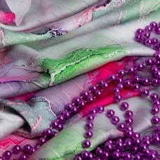 Тканина полум'яна атлас шовк люрекс Смуга ріжу