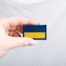 Шеврон на липучці Прапор України 3,5х5,3 см вишитий патч нашивка