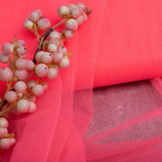 Тканина фатин декоративний неон корал