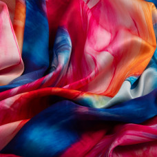 Тканина полум'яна атлас шовк акварель малина