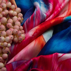 Тканина полум'яна атлас шовк акварель малина