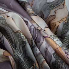 Ткань плательная атлас шелк стрейч ліловий