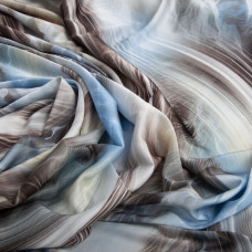 Тканина полум'яна атлас шовк стрейч блакитний