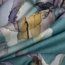 Тканина полум'яна атлас шовк стрейч мор хвиля