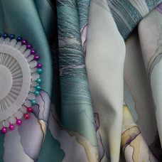 Тканина полум'яна атлас шовк стрейч мор хвиля