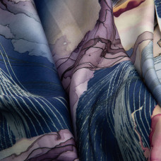 Тканина полум'яна атлас шовк стрейч деним