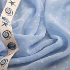 Тканина плательний шифон жакард блакитна