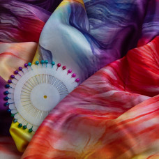 Тканина полум'яна атлас шовк акварель червона