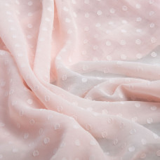 Тканина шифон жакард 150 см 75 гр/м2 легка, повітряна, для суконь, спідниць, блузок, дитячого одягу св/персик