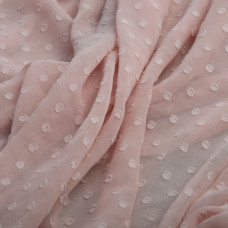 Тканина шифон жакард 150 см 75 гр/м2 легка, повітряна, для суконь, спідниць, блузок, дитячого одягу пудра
