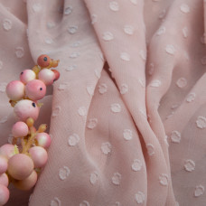 Тканина шифон жакард 150 см 75 гр/м2 легка, повітряна, для суконь, спідниць, блузок, дитячого одягу пудра