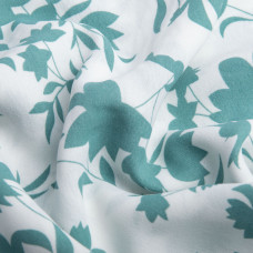 Тканина полум'яна креп Американський флора бірюза