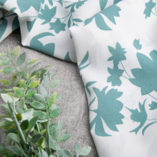 Тканина полум'яна креп Американський флора бірюза