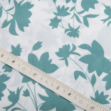 Тканина полум'яна креп Американський флора бірюза