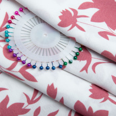 Тканина полум'яна креп Американський флора пудра