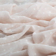 Тканина шифон жакард 150 см 75 гр/м2 легка, повітряна, для суконь, спідниць, блузок, дитячого одягу пудра